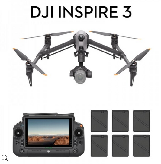 DJI Inspire 3 Standard Combo (DJI RC Plus) T740 Camera Drone (6 Batteries)