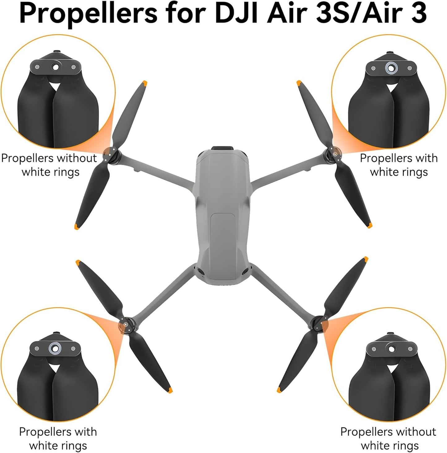 DJI Air 3S Low-Noise OEM Propeller Set (2 PairS 4 Pcs)